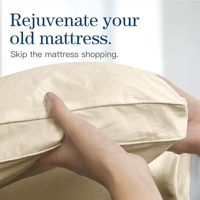 COONP Queen Mattress Topper, Extra Thick Pillowtop, Cooling Plush Mattress Pad Cover Bed Topper Protector with 8-21 Inch Deep Pocket (Beige, Queen)