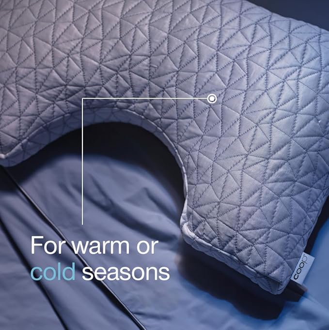 Coop Home Goods Cool Side Cut-Out Pillowcase, King Size Cooling Pillow Case for Hot Sleepers, Cut-Out Shape, Two-Sided Pillow Covers, Cozy Side & Cool Side, Ultra Soft Lulltra Cool Technology