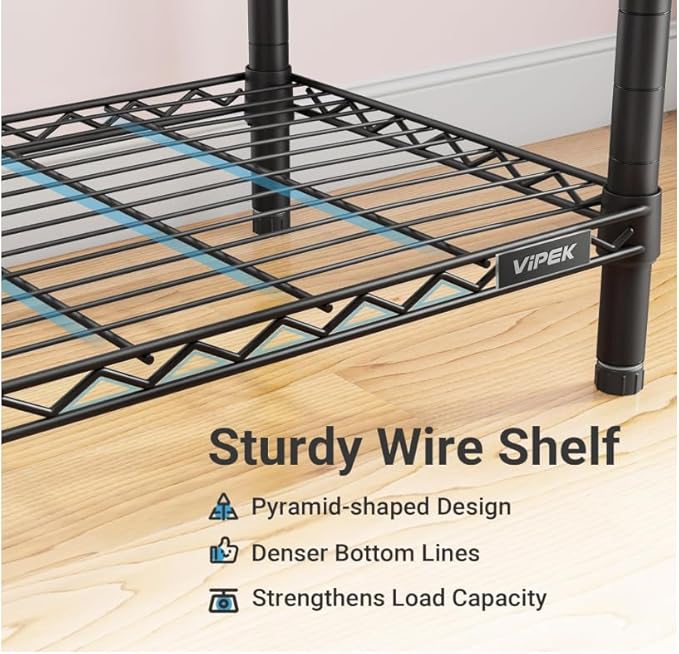 VIPEK V50 Heavy Duty Clothes Rack, Extra Large Freestanding Garment Rack with Adjustable Shelves, Open Closet Storage System for Bedroom, Reach-in/Walk-in Closet, 1300 lbs Capacity, Black