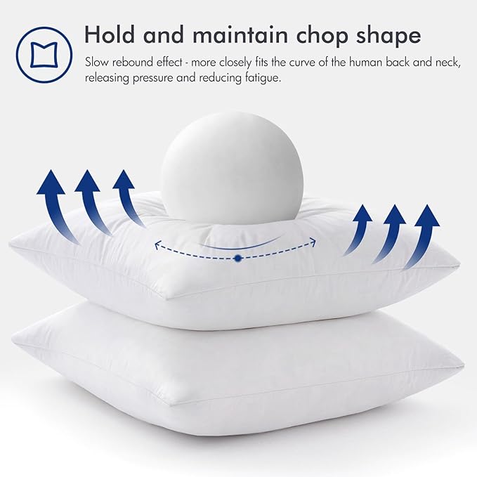 MIULEE Feather Pillow Insert 28x28, Decorative Down Feather Fluffy Throw Pillow Cotton Fabric for Living Room Sofa Bed