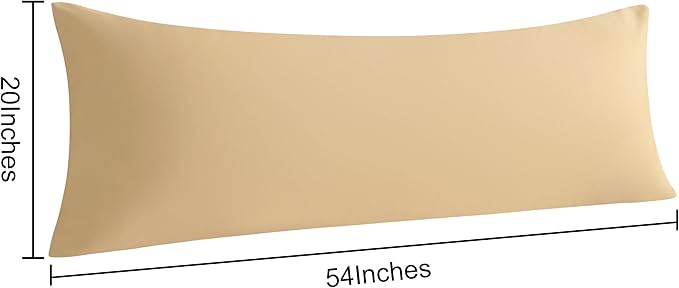 NTBAY 2 Pack Body Pillowcase, 20x54 inches, Light Taupe, Soft, Wrinkle, Fade Resistant, Envelope Closure, Microfiber, 2 Pillowcases, Set of 2