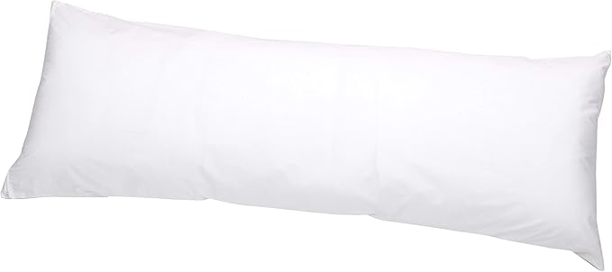 Amazon Basics Hypoallergenic Protector Cover Pillowcases - 21 x 55 Inches, Body Size, White, Pillows Not Included
