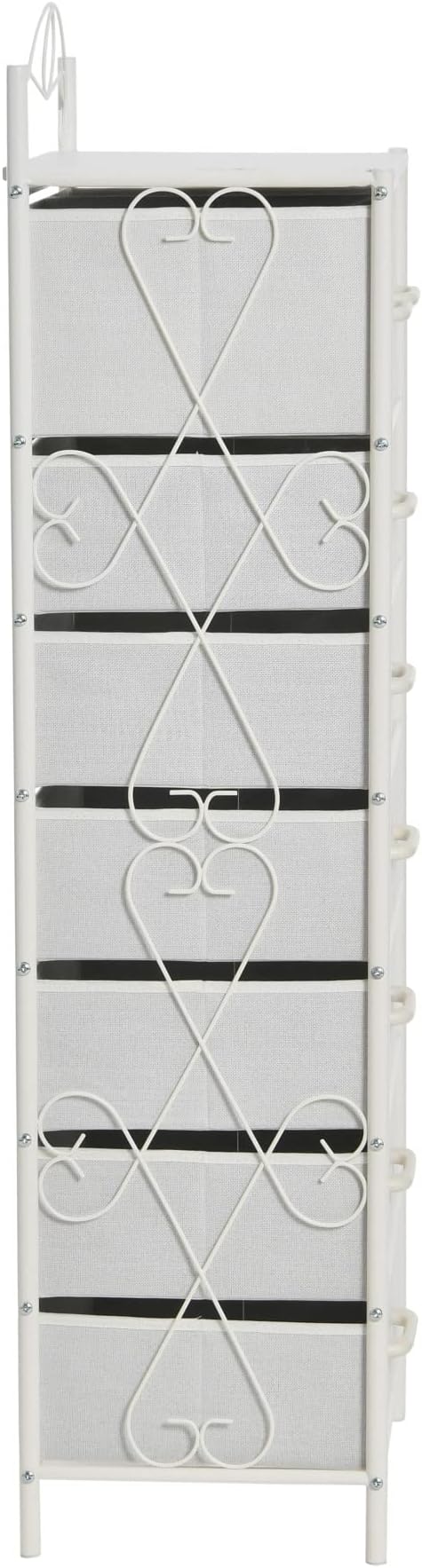 Household Essentials Scandinavian White Iron & Wood Tower Dresser
