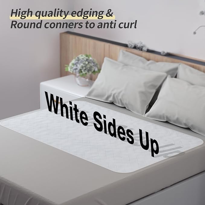 CoolShields Waterproof Bed Pads Incontinence Washable Reusable Bedwetting Mattress Protector Pad for Kids, Adults, Elderly, and Pets 34'' x 52'' (4 Pack)