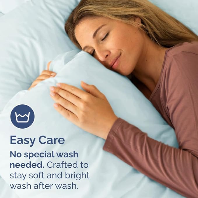 Standard Pillow Cases Set of 6 - Ultra Soft Hotel Quality Pillowcase Covers - Comfy, Cozy & Wrinkle Free - Shrink, Stain & Fade Resistant - Machine Washable Pillow Protectors - 6 Piece Set - Ice Blue