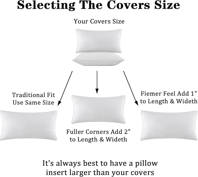 SleepMan Throw Pillow Inserts 12" x 20" (Pack of 1, White) Down Feather Pillow Stuffer Premium Decorative Pillows for Sofa Couch Bed