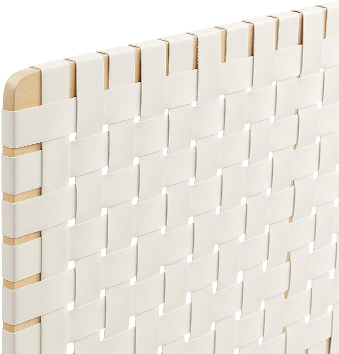 Modway Sparta Weave Queen Vegan Leather Headboard in Natural Beige