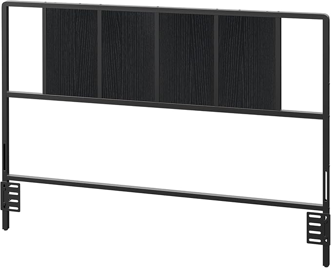 MAHANCRIS Queen Size Headboard Only, Metal Headboard with Adapters, Minimalist Industrial Style for Queen Size Beds, Black