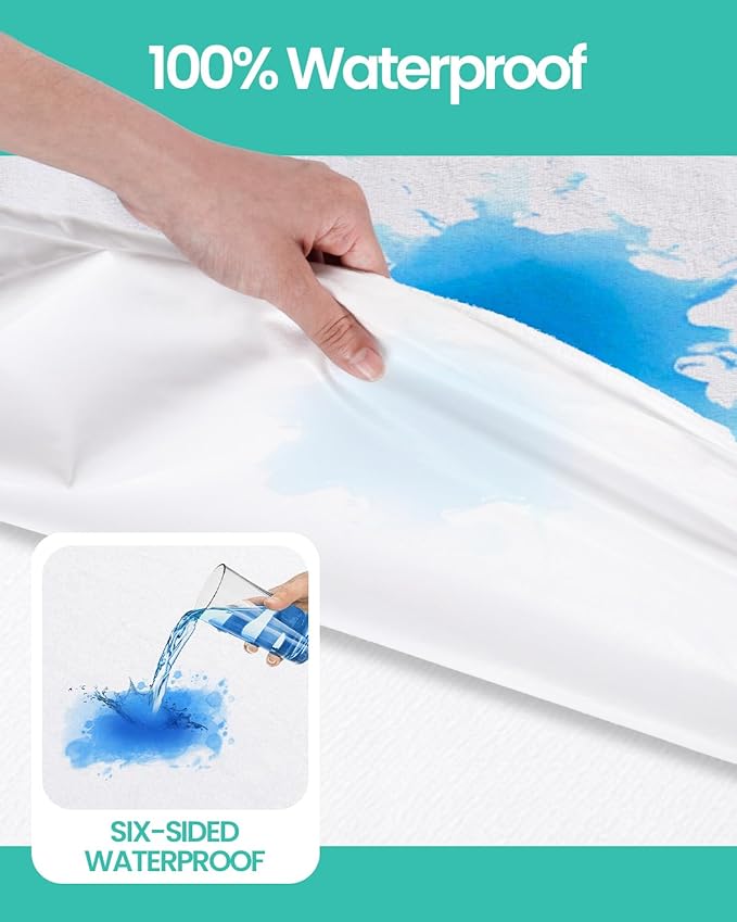【Dorms Hotel Exclusive】 Twin XL 39" x80" Waterproof Mattress Protector Zippered Fits 6-9 Inch Deep Mattress Pad Cover, WINKAURA Mattress Encasement, Breathable Premium Terry Top Fabric