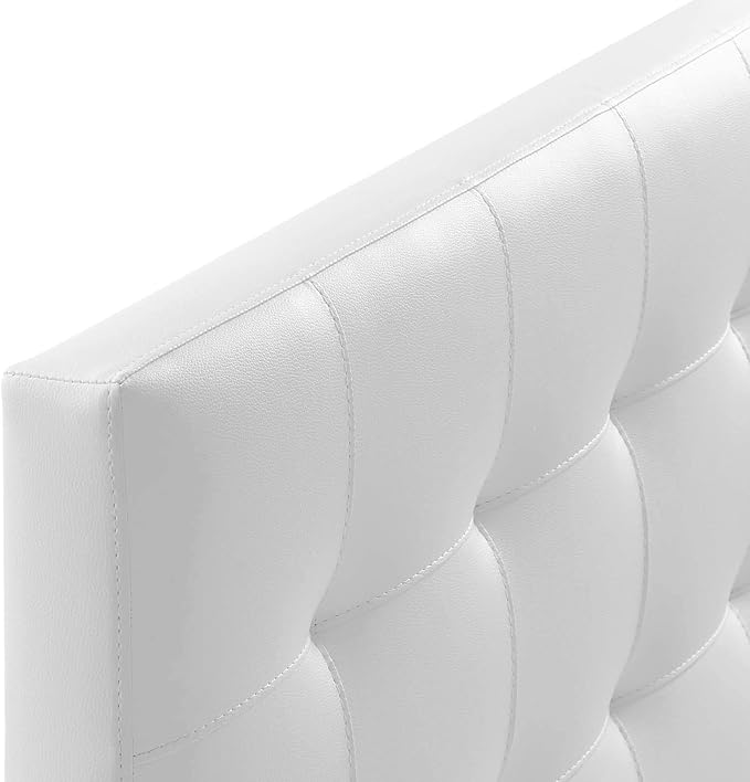 Modway Lily Tufted Faux Leather Upholstered Full Headboard in White