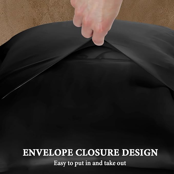 BHZ Black Satin Goose Down Feather Pillows Queen Size with Black Satin Pillowcase for Hair and Skin, Cooling Pillow Cases Similar to Silk Pillow Cases, Decorative for Women, Mom Men
