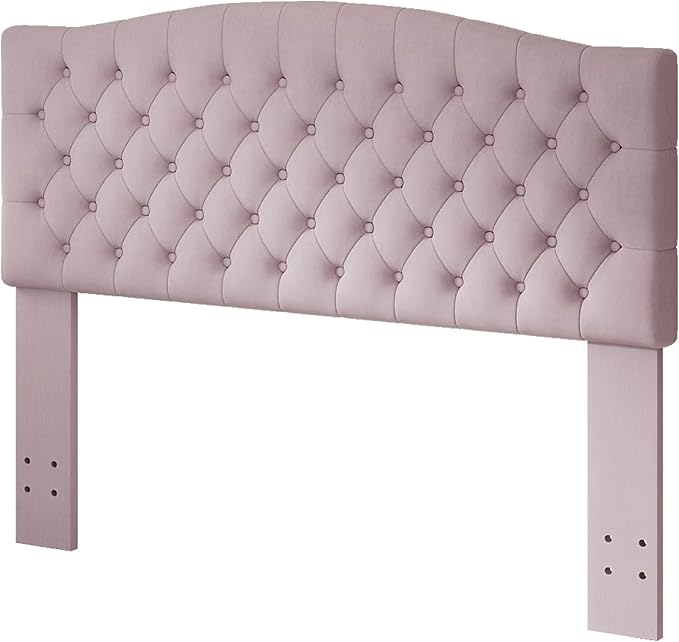 Furpopup Velvet Upholstered Headboard Queen/Full Size Latest Model Wall Mount, Bed Frame Mount, Featuring High-Density Sponge Padding, Luxury Texture Easy Assembly Comfort and Style-Pink