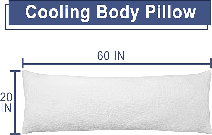 DWCN Adjustable Body Pillow for Adults - 20x60 Inch Shredded Memory Foam Body Pillow with Removable & Washable Pillowcase, Full Body Support for Side Sleepers, Pregnancy & Pain Relief