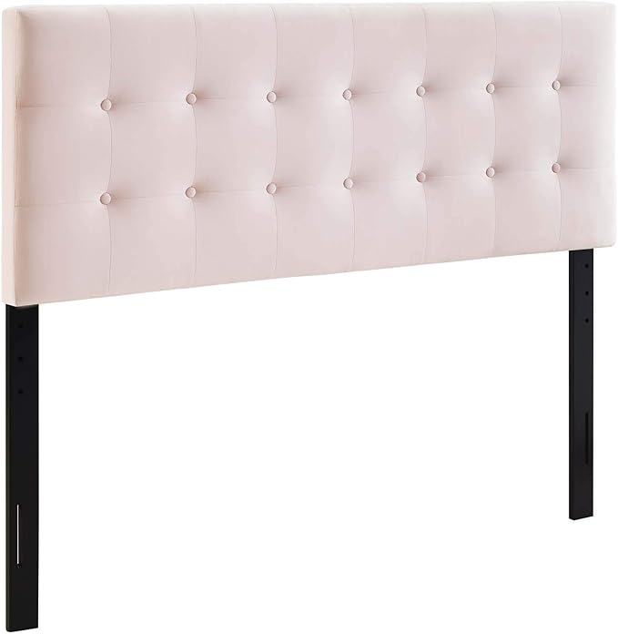 Modway Emily Queen Biscuit Tufted Performance Velvet Headboard, Pink