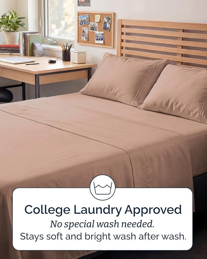Full XL Bed Sheet - 4 Piece Full XL Bed Sheets Set - Ultra-Soft, Comfy, Breathable & Cooling - Hotel Luxury Bedding for Women & Men with Deep Pockets - Wrinkle Free & Fade Resistant - Oeko-Tex - Mauve