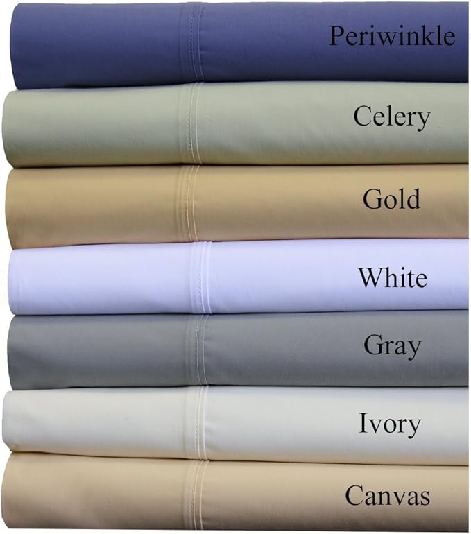 Royal Hotel Bedding Abripedic Crispy Percale Pillowcases, 300-Thread-Count, 2PC Solid Pillow Cases Set, 100% Cotton, King, Canvas