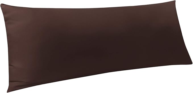 NTBAY Body Pillowcase - Brushed Microfiber 20x54 Pillowcase - Soft, Wrinkle-Free, Fade-Resistant, Stain-Resistant, Dark Brown Body Pillow Cover with Envelope Closure - 20x54 Inches, Dark Brown