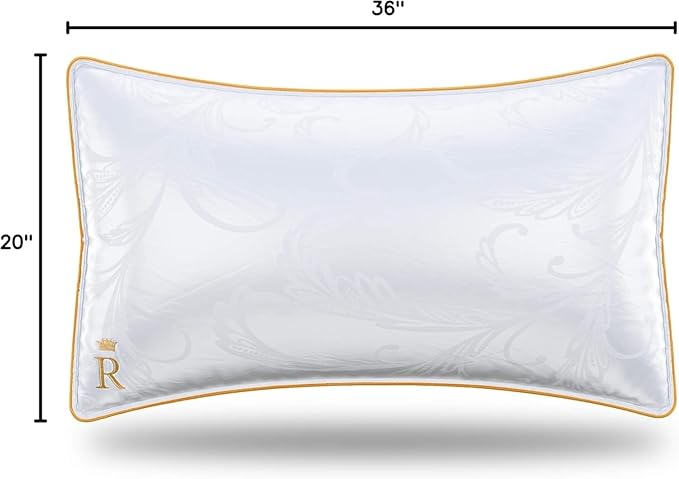 Royal Therapy Pillows King Size Set of 2, Down Alternative Bed Pillows, Adjustable King Size, Jacquard Cotton, for All Sleepers, Side Sleeper Pillow, 2 Pack