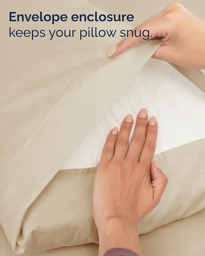 Twin 4 Piece Sheet Set - Comfy, Breathable & Cooling - Soft Hotel Luxury Bedding for Women, Men, Kids, Teens & Children - 1 Flat & 1 Fitted Sheet & 2 Pillowcases w/ Deep Pockets - Wrinkle Free - Beige