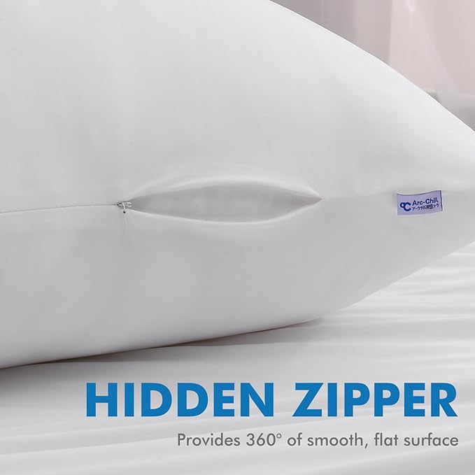Avolare Cooling Body Pillow Cases 1 Pack,Arc-Chill 3.0 Cooling Body Pillow Cover for Hot Sleepers with Zipper(Q-Max>0.5), Soft Silky 20" x 54" Summer Long Pillow Cases for Hair and Skin- White