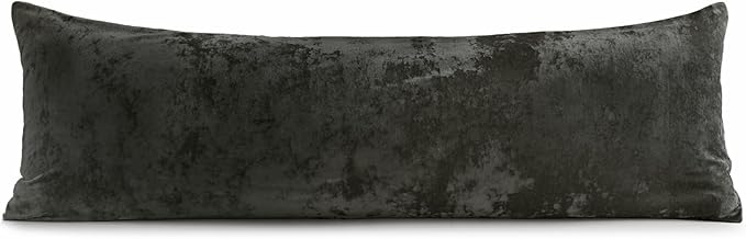 BEDELITE Velvet Body Pillow Cover with Zipper, Soft and Plush 20x54 Long Pillow Case, Velvety Smooth and Cozy Body Pillow Pillowcase for Bedroom and Couch, for All Seasons(Black)