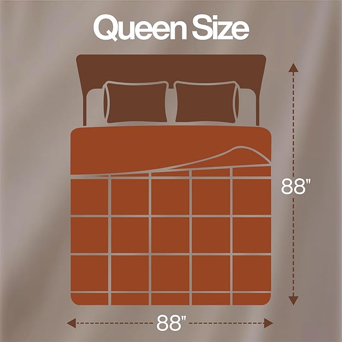 Utopia Bedding Queen Comforter Duvet Insert, Quilted Burnt Orange Comforter with Corner Tabs, Box Stitched Down Alternative Comforters Queen Size 88 x 88 inches