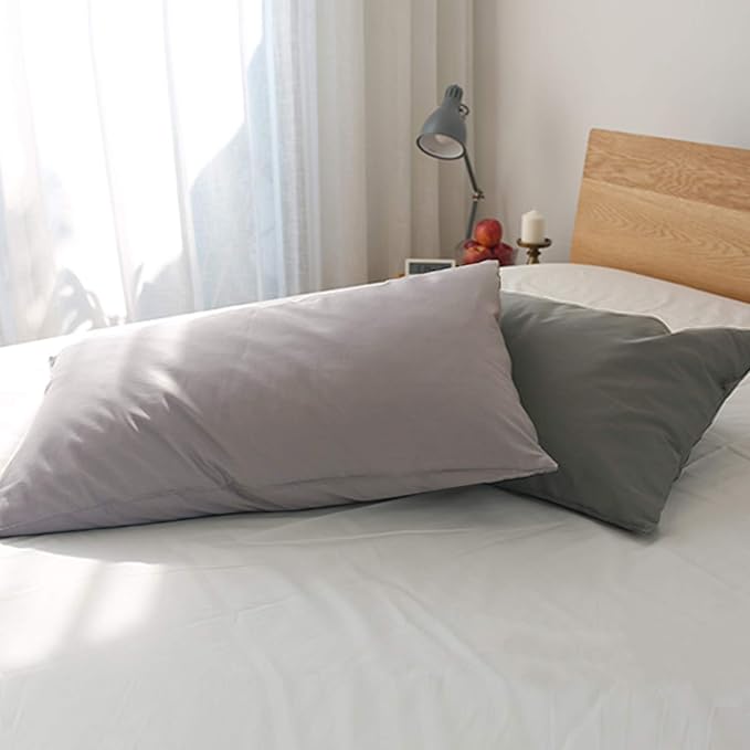 FLXXIE 6 Pack Microfiber Queen Pillowcases, Ultra Soft and Wrinkle, Fade Resistant Pillow Cases with Envelope Closure, 20x30 Inches, Smoky Grey