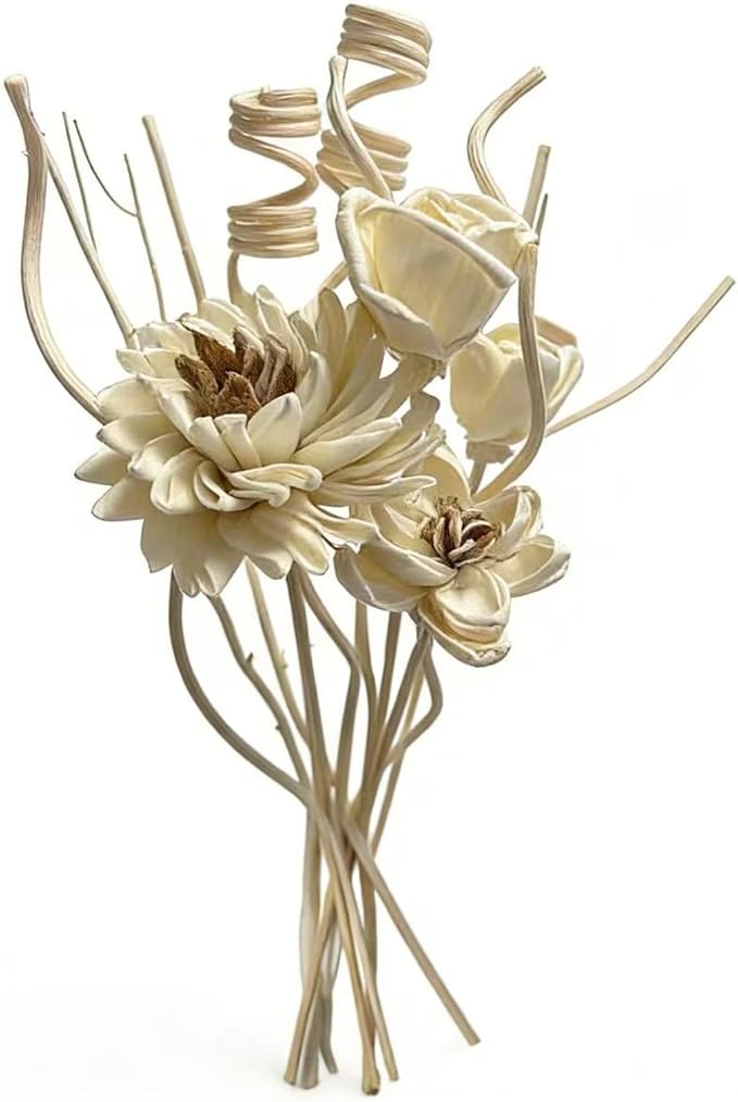 Reed Diffuser Flower Sticks Set of 12, Flower Diffusers for Home Bathroom and Bedroom Decor,Natural Paper Material