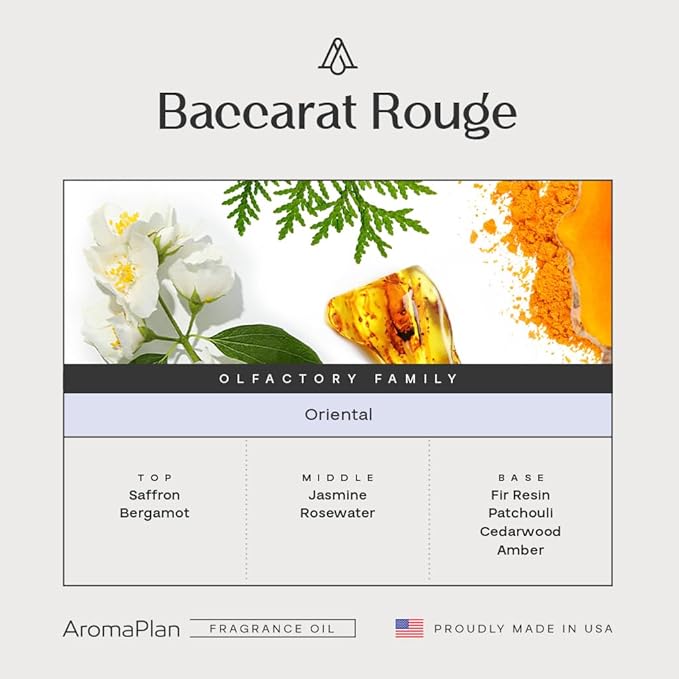 AromaPlan Hotel Scents Inspired by Baccarat Rouge 5 Fl Oz (148ml), Home Luxury Aroma & Hotel Fragrance Diffuser Oil for Aromatherapy- USA Made, Bigger Bottle, Bolder Aroma & Longer Lasting