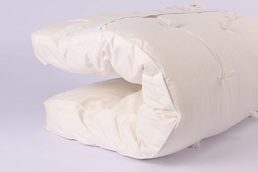 Sleep and Beyond myWoolly Latex Topper, 100% Natural Wool and Latex Filled Mattress Topper,3 in Thick, Twin 39x76, Ivory