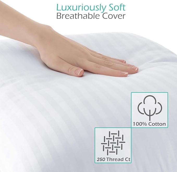 Nestl Cooling Memory Foam Pillow with Down alternative Pillows Combo Set – King Size Set of 2, 1 Soft and 1 Firm, Adjustable for Side, Back or Stomach Sleepers, Breathable Washable Cool Cover, 20”x36”