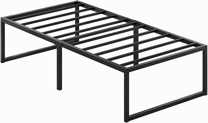 Lutown-Teen 18 Inch Twin Bed Frames Heavy Duty Metal Twin Platform Bed Frame No Box Spring Needed, Noise Free, Easy Assembly, Black