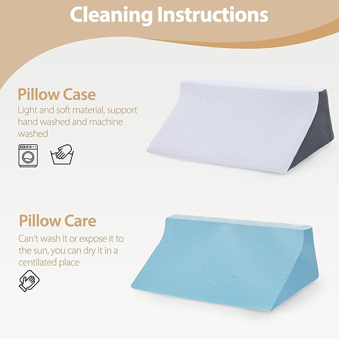 Wedge Pillow for Side Sleeping, Side Sleeper Body Back Positioners for Back Pain, Preventing Bedsores, After Surgery, Pregnancy Support, Ankle Support, Bed Wedge Pillow for Side Sleepers