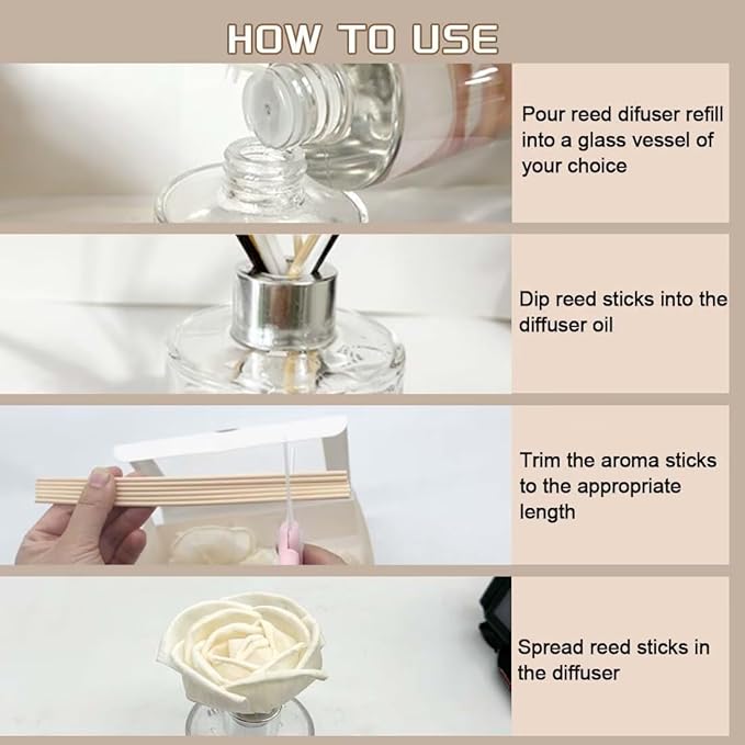 Reed Diffuser Refill 400ml, Scented Oil Refill for Home Fragrance, Long-Lasting Aromatherapy Oils for Reed Diffuser Sticks, Clean Formula with Premium Fragrance Oils, 13.5 Fl Oz (24 Scents