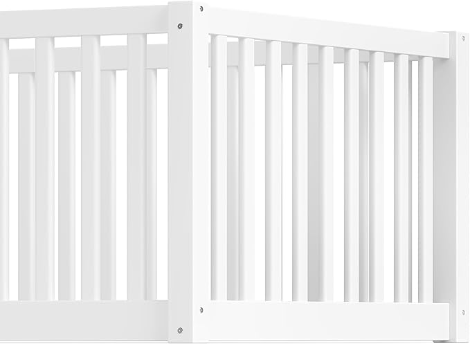 Bellemave Twin Size Montessori Floor Bed with 23.5" High Rails, Pine,Plywood Twin Floor Bed with Small Door, White