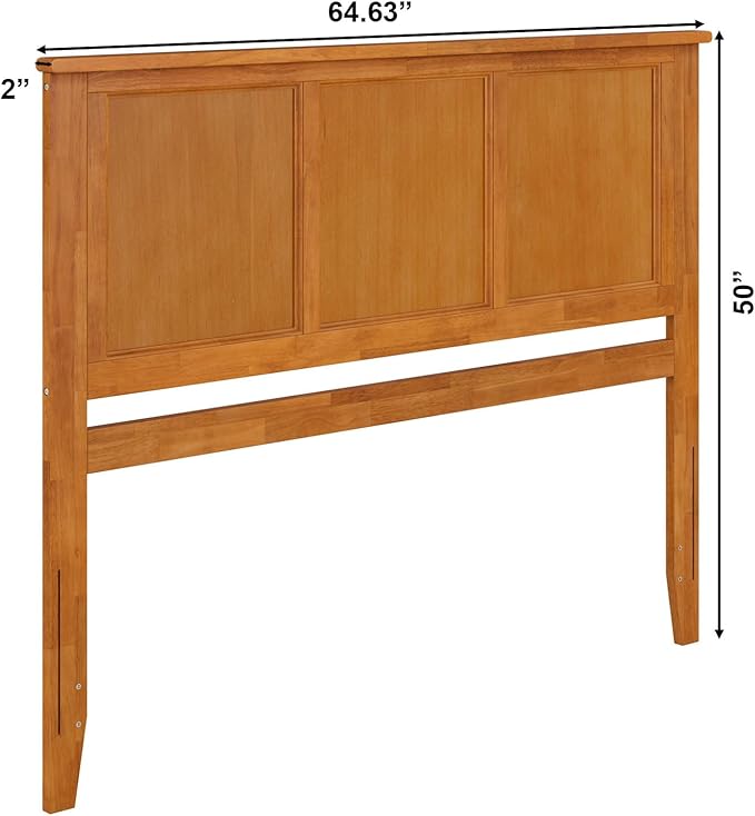 AFI, Madison Queen Solid Wood Panel Headboard, Light Toffee