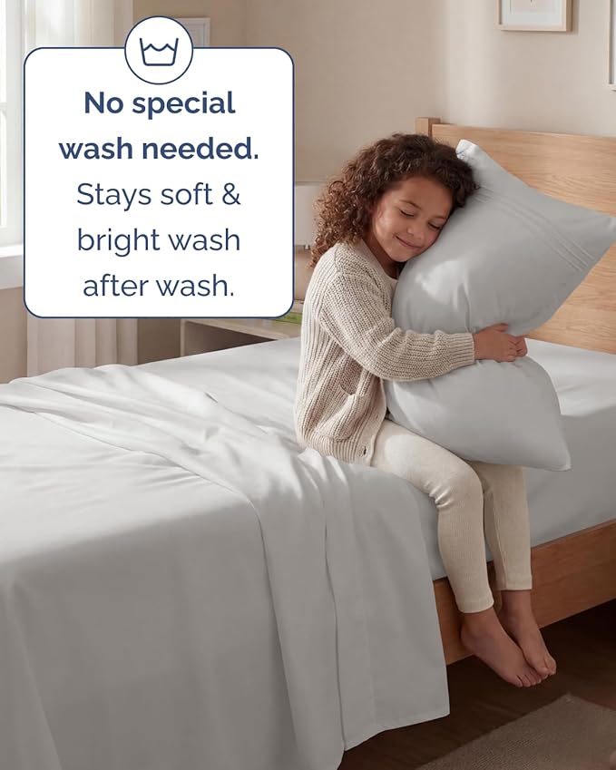 Twin Size 3 Piece Sheet Set - Comfy Breathable & Cooling Sheets - Hotel Luxury Bed Sheets for Women & Men - Deep Pockets, Easy-Fit, Soft and Wrinkle Free Sheets - French Grey Oeko-Tex Bed Sheet Set