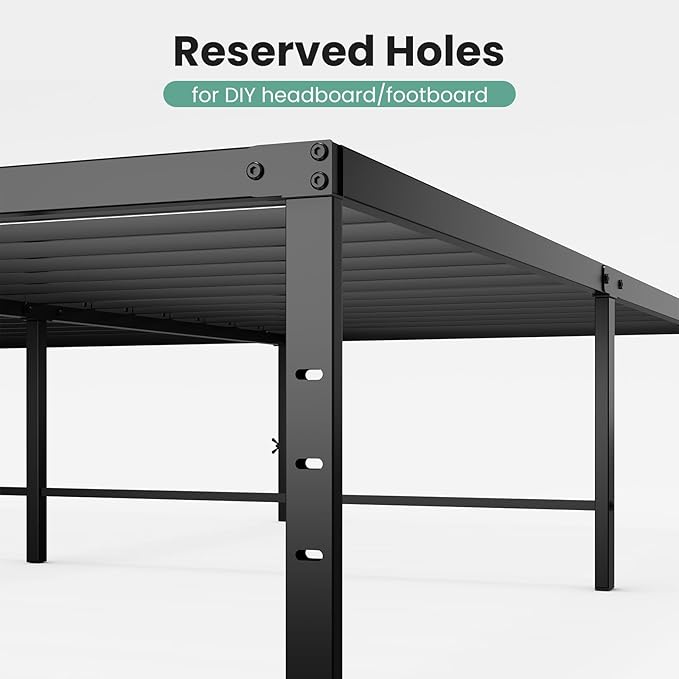 OLIXIS Full Bed Frame, Heavy Duty Sturdy 18 Inch Metal Platform Bed Frames, Enhanced Stability & Noise-Free, Under-Bed Storage, No Box Spring Needed, Easy Assembly