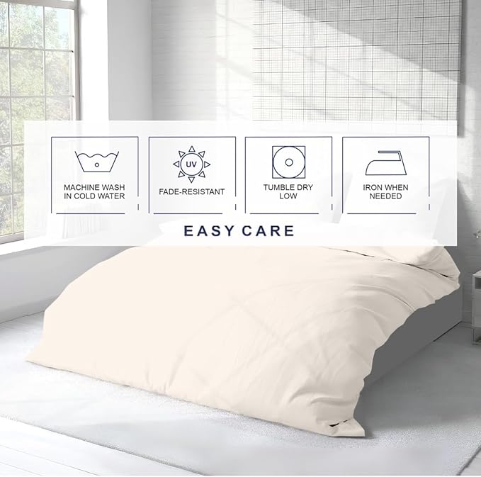 Kotton Culture 3 Pc Twin XL/Twin Duvet Cover Set-100% Egyptian Cotton 600 Thread Count Ultra Soft Premium Durable Comforter Cover Zipper Closure & Corner Ties- (Ivory, 68" X 90")