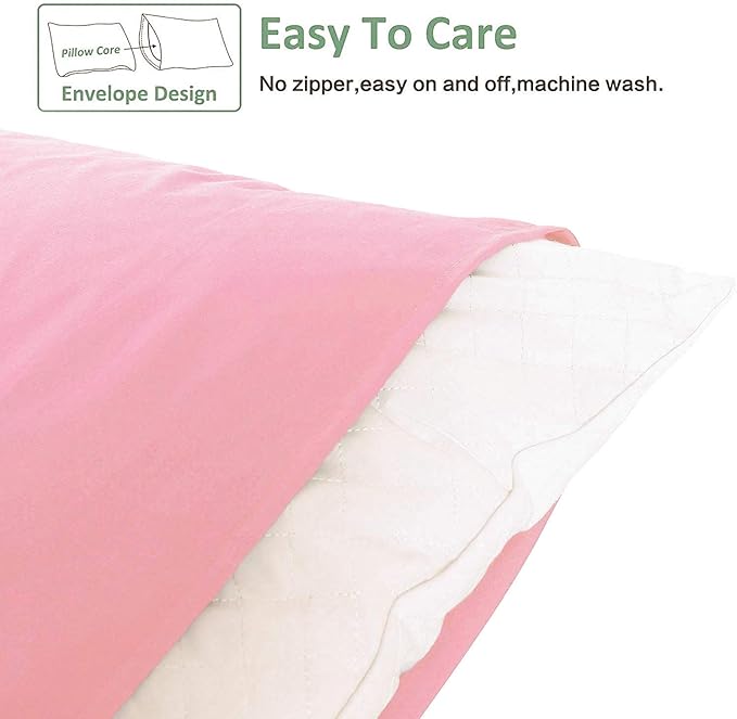 NTBAY King Pillowcase Set - 2 Pack Brushed Microfiber 20x36 Pillowcases - Soft, Wrinkle-Free, Fade-Resistant, Stain-Resistant, Pink Pillowcases with Envelope Closure - 20x36 Inches, Pink