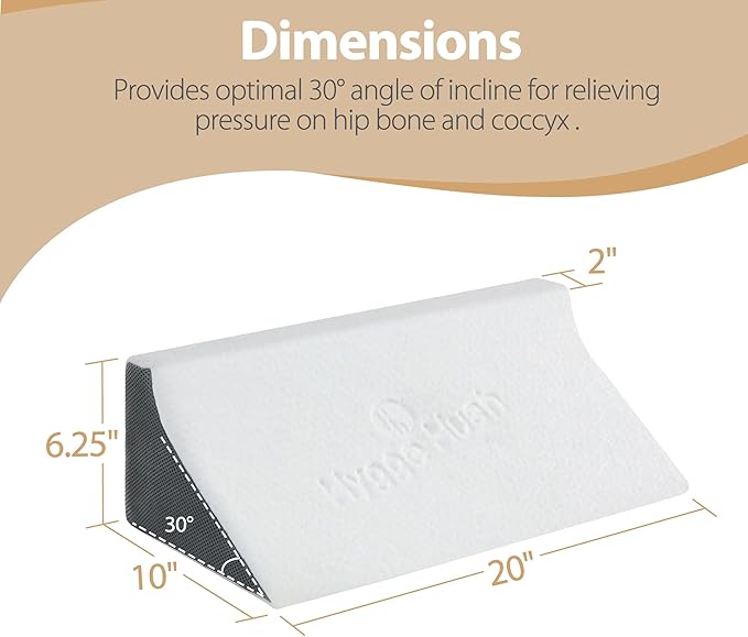 Wedge Pillow for Sleeping, Side Sleeper Body Back Positioners for Back Pain, Preventing Bedsores, After Surgery, Pregnancy Support, Ankle Support, Bed Wedge Pillow for Side Sleepers, White