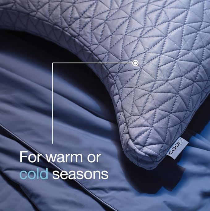 Coop Home Goods Cool Side Crescent Pillowcase, King Size Cooling Pillow Case for Hot Sleepers, Crescent Shape, Two-Sided Pillow Covers, Cozy Side & Cool Side, Ultra Soft Lulltra Cool Technology