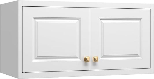 32" Metal Wall Cabinet 2 Doors,Black Hanging Cabinets with Handle,Metal Wardrobe Cabinets,Armoire Wardrobe Closet,Clothes Storage Cabinet for Bedroom,Laundry,Office Room