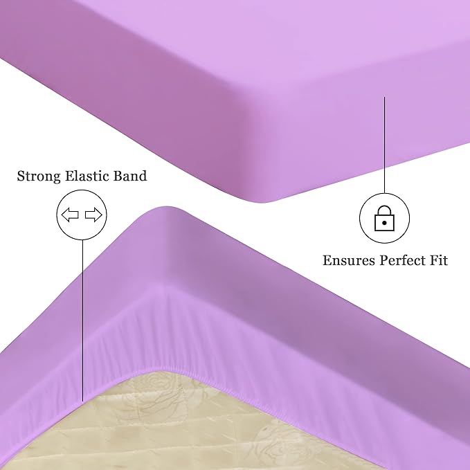 Sufdari King Size Mattress Protector,Waterproof Mattress Cover,18" Deep Pocket Mattress Protector,Dust Proof Bed Protector for Dogs/Cats/Pets/Kids-Purple,King