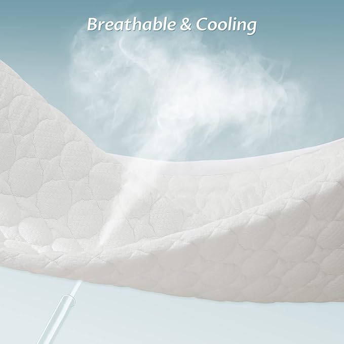 King Size Waterproof Mattress Protector Fitted Quilted Mattress Pad Cover with Deep Pocket Up to 18''