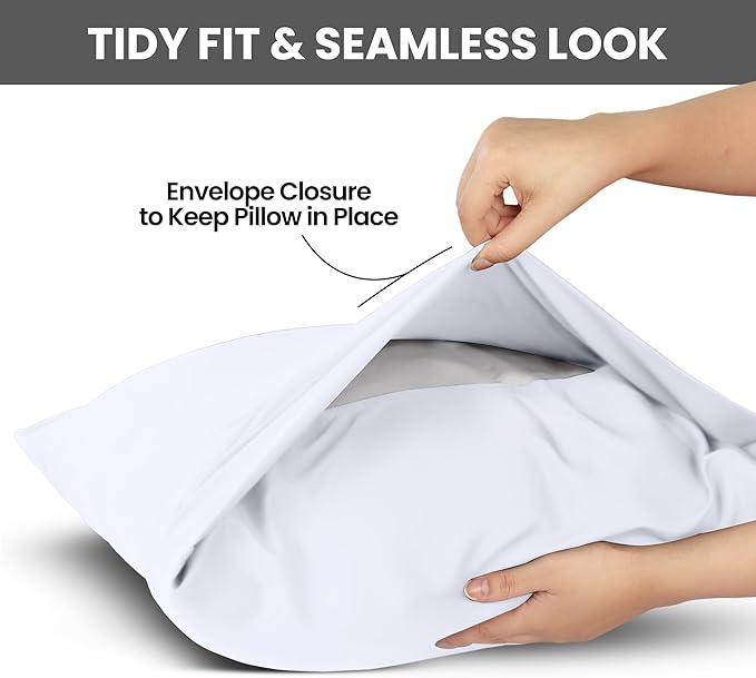 Utopia Bedding King Pillow Cases - 2 Pack - Envelope Closure - Soft Brushed Microfiber Fabric - Shrinkage and Fade Resistant Pillow Covers King Size 20 X 40 Inches (King, White)