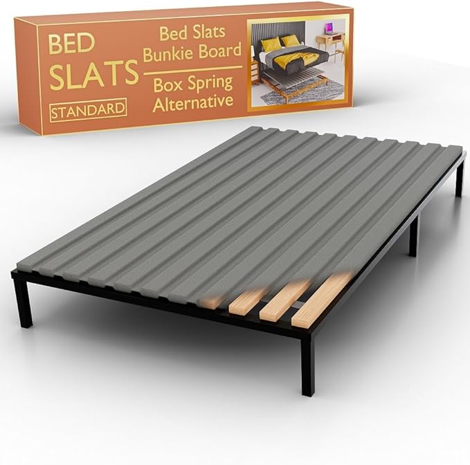Treaton, 0.75-Inch Vertical Wooden Bunkie Board/Bed Slats, Twin, Grey