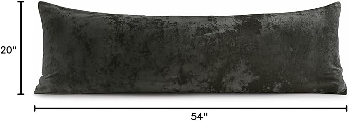 BEDELITE Velvet Body Pillow Cover with Zipper, Soft and Plush 20x54 Long Pillow Case, Velvety Smooth and Cozy Body Pillow Pillowcase for Bedroom and Couch, for All Seasons(Black)