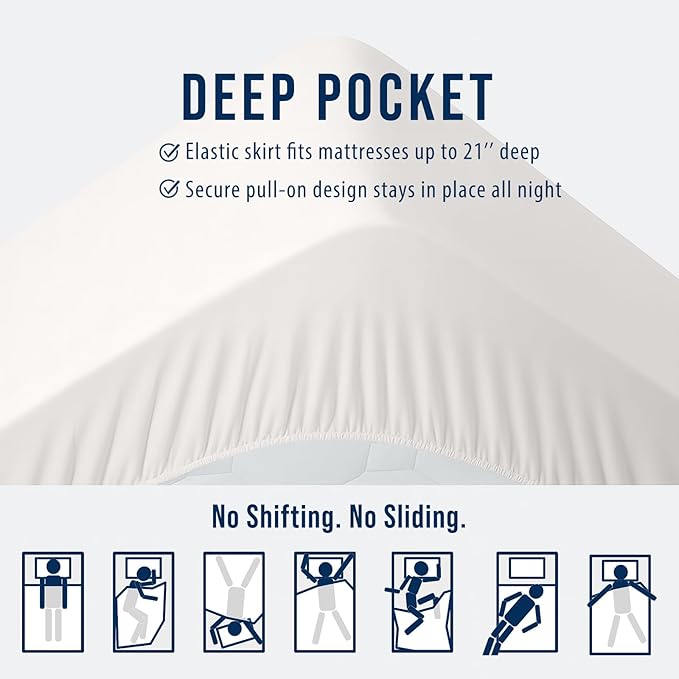 OLANLY Queen Quilted Fitted Mattress Pad, Elastic Fitted Mattress Topper, Cooling Soft Mattress Cover Stretches up to 21 Inches Deep, Machine Washable Mattress Protector (60x80 inch, Off White)