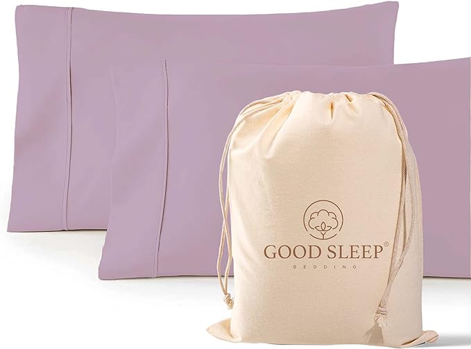 1000 TC Purple King Pillowcases Set of 2 100% Egyptian Cotton Pillow Cases with Long Staple Cotton & Sateen Weave, Silky Soft Hotel - Like Bed Pillow Covers for Comfy Sleeping, Snug Fit